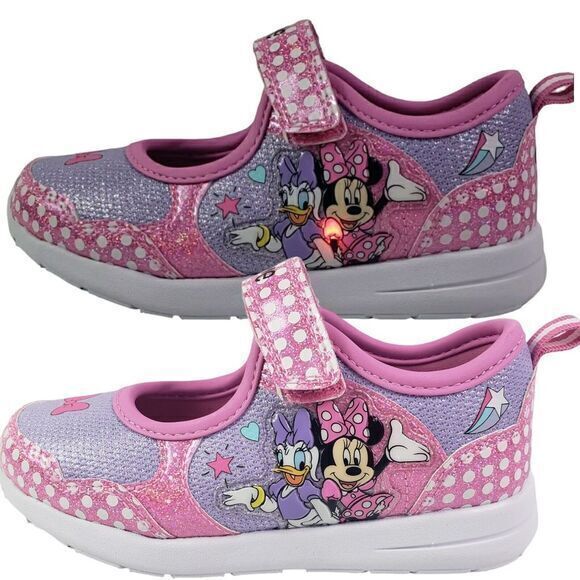 Disney Other - Disney Minnie Shoes for Girls - Pink Mary Jane LED Light Up Shoes Size 11 (19cm)
